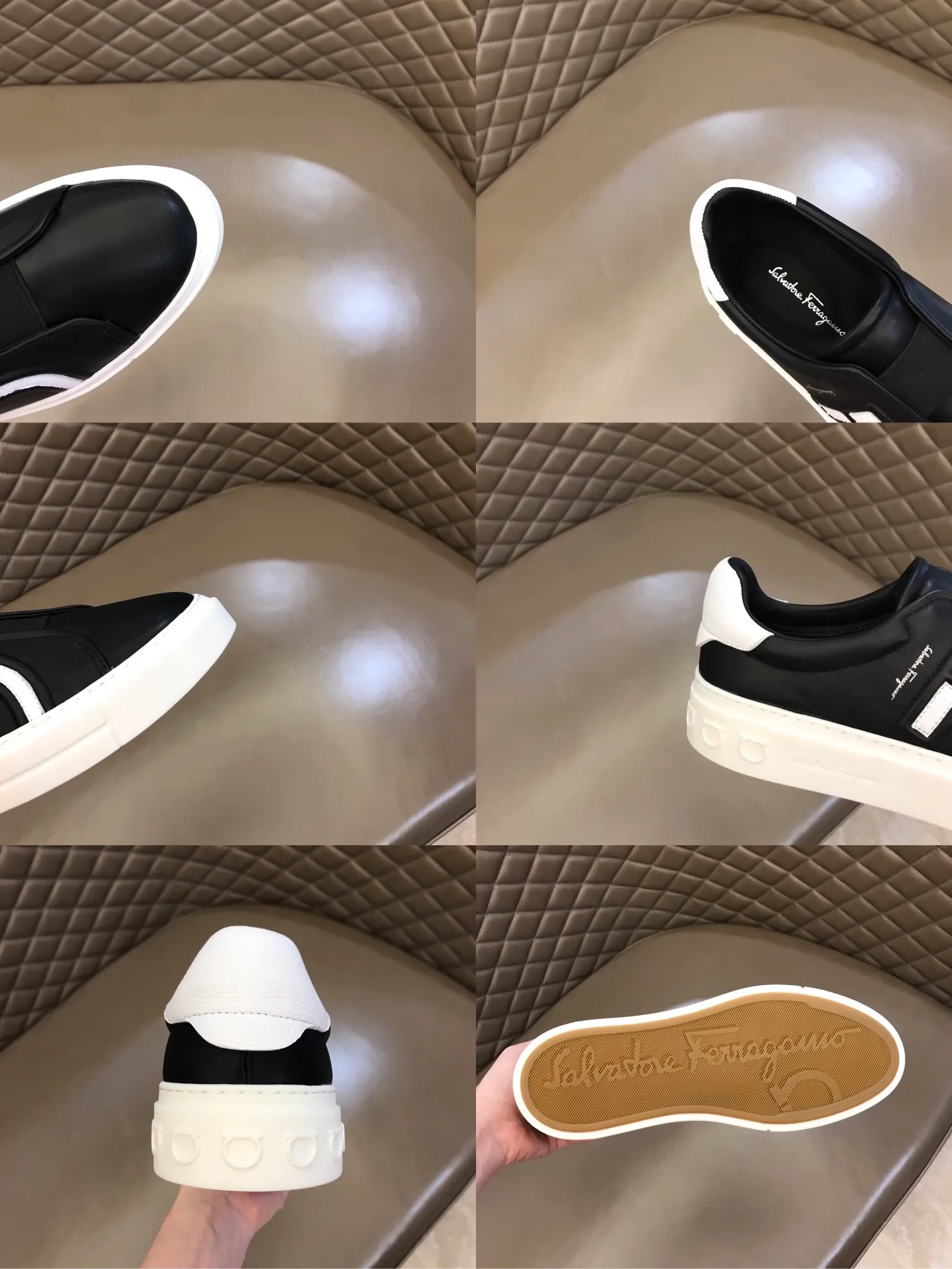 p400【Salvatore Ferraga**】New men's low-top casual shoes! Top-quality cow products, original lasts, made of imported cowhide, first-class texture, first-layer sheepskin lining! Original outsole! The details are exquisite and the style is versatile and upscale! Decorated with a three-dimensional Gancini logo, the back of the tongue and lace-up piping add a pop of color. The high-tech sole features a holographic pattern and Gancini details, making it ideal for a practical yet stylish everyday look. Code number 38-44 (45 can be customized)